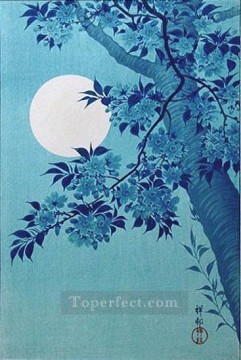 Ohara Koson Painting - cherry on a moonlit night 1932 Ohara Koson Shin hanga